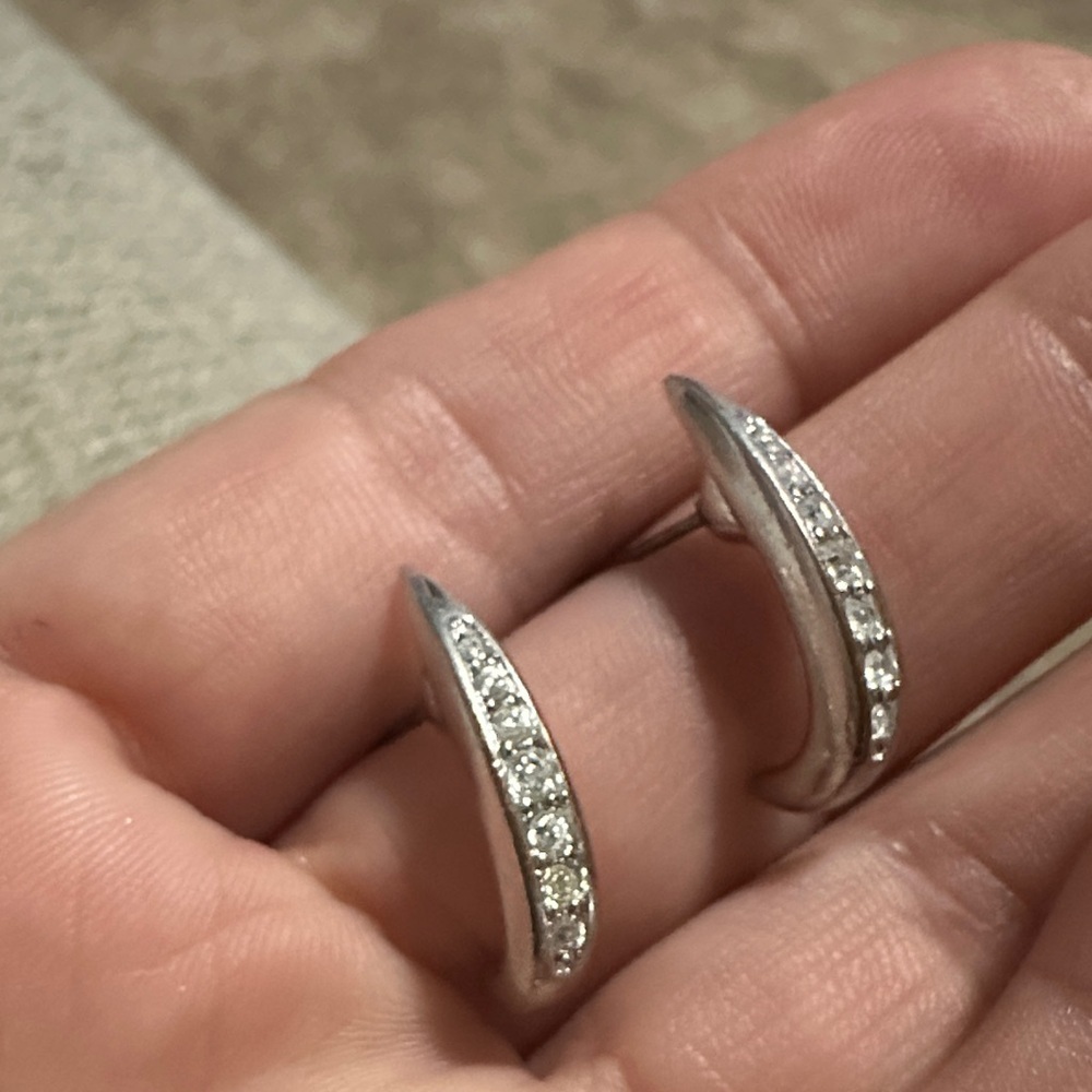 Swarovski Curved Crystals Hoop Stud Earrings